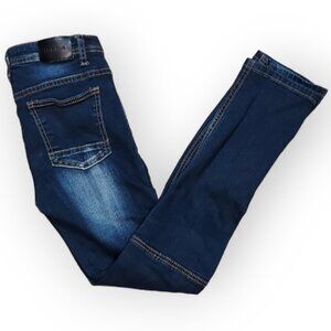 Teen Boy's Skinny Jeans Denim Encrypted Blue Distressed Ripped Size 16 NWOT